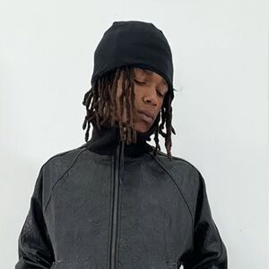 KTWO STUDIOS Black Linen Beanie